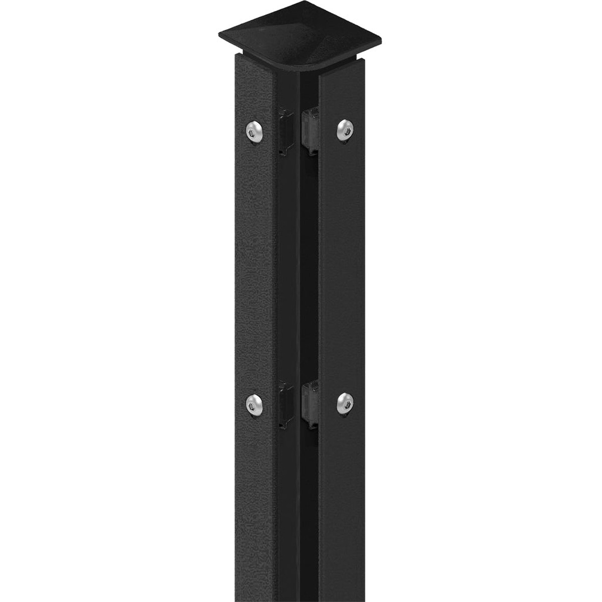 Corner post Profi with welded dowel plate and flat cover for double rod mats