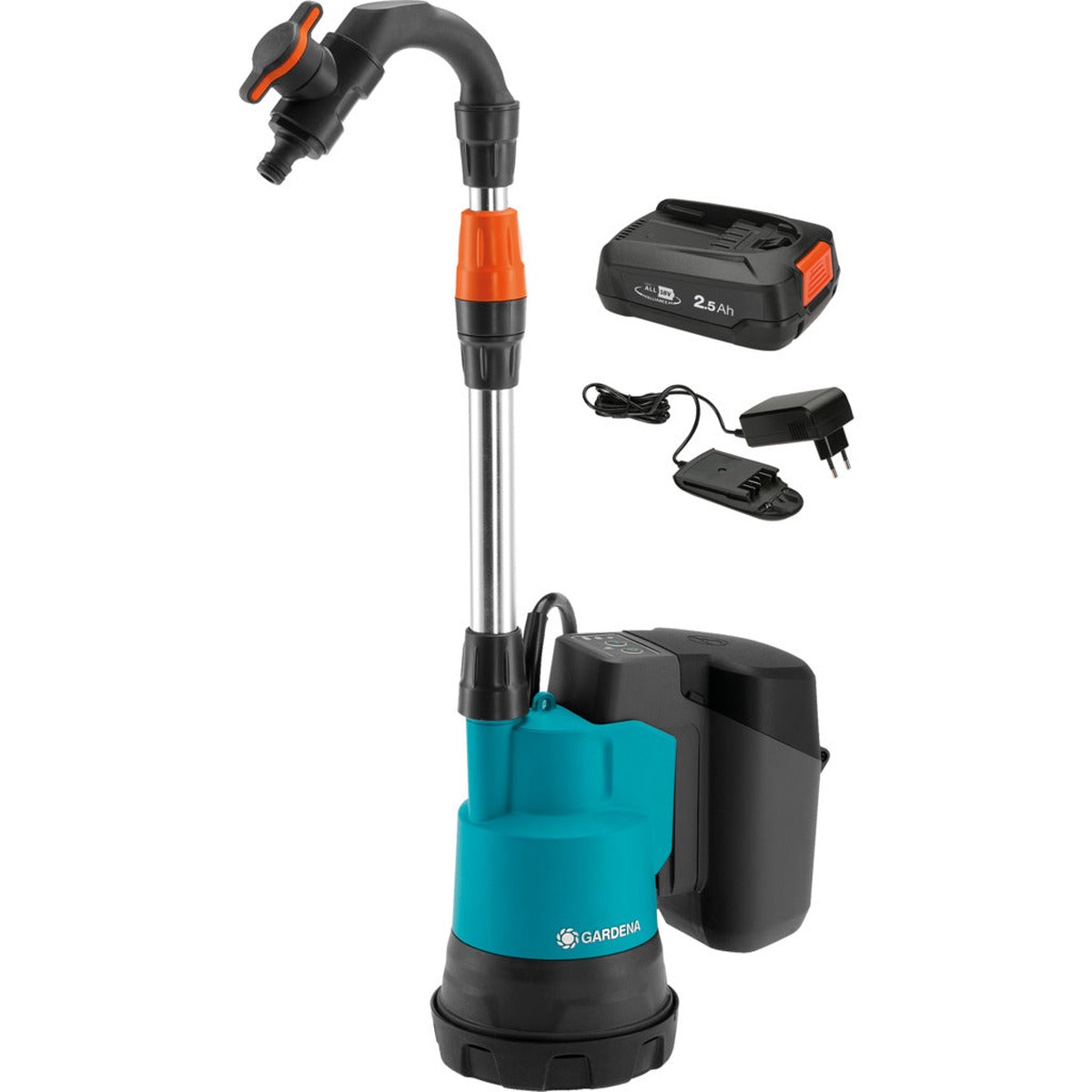 Gardena cordless rain barrel pump 2000/2 18V P4A / Ready-To-Use Set