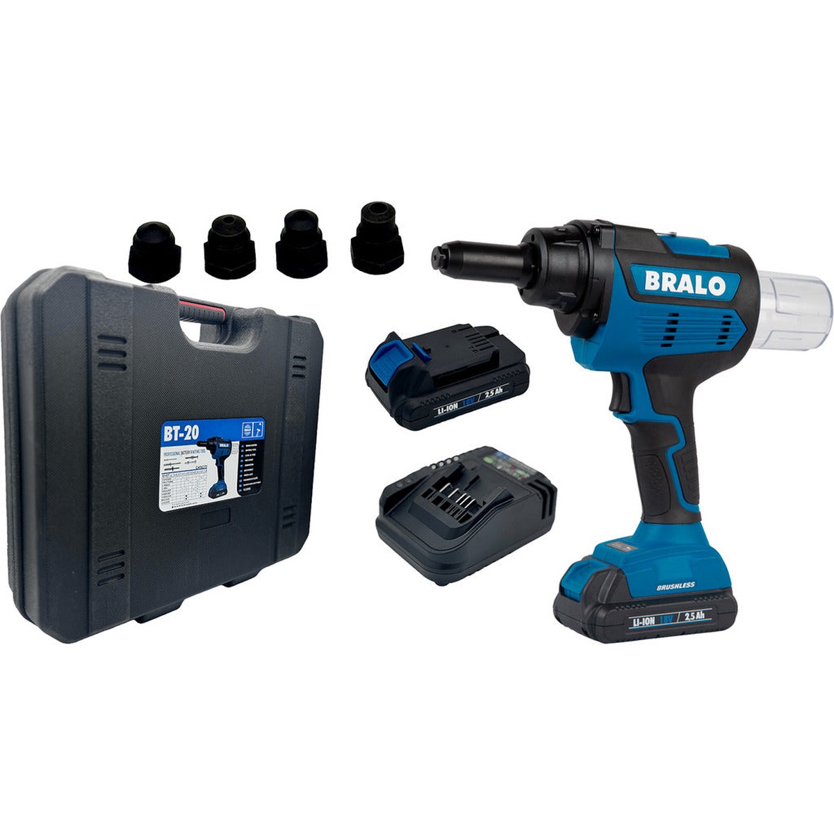 Battery-powered riveting tool for blind rivets BT-20