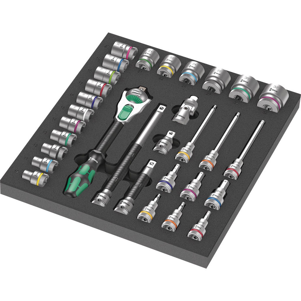 8000 C Zyklop ratchet 1/2" set 1 9722 / 31 pieces / with foam insert