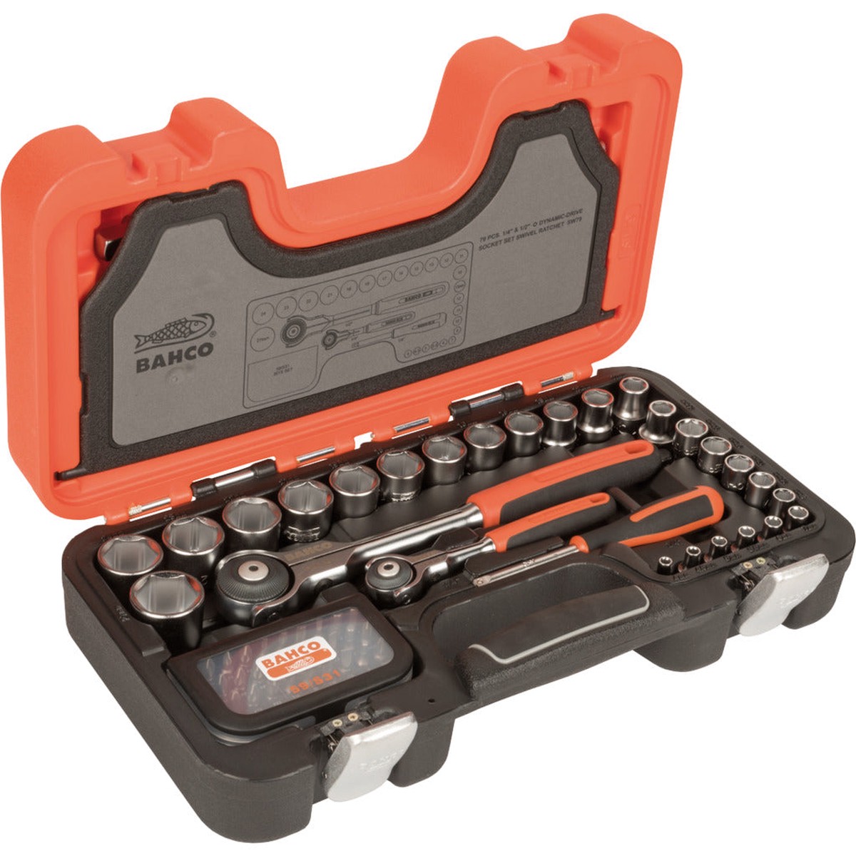 Socket wrench set / 79 pieces / 1/4" & 1/2"
