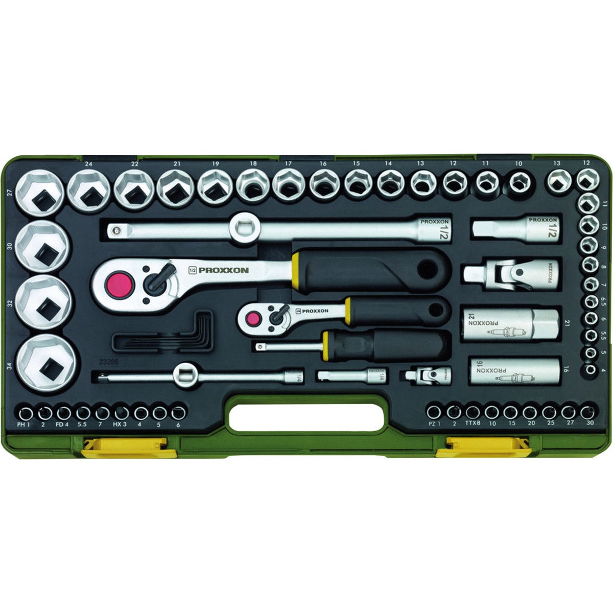 Socket wrench set combined