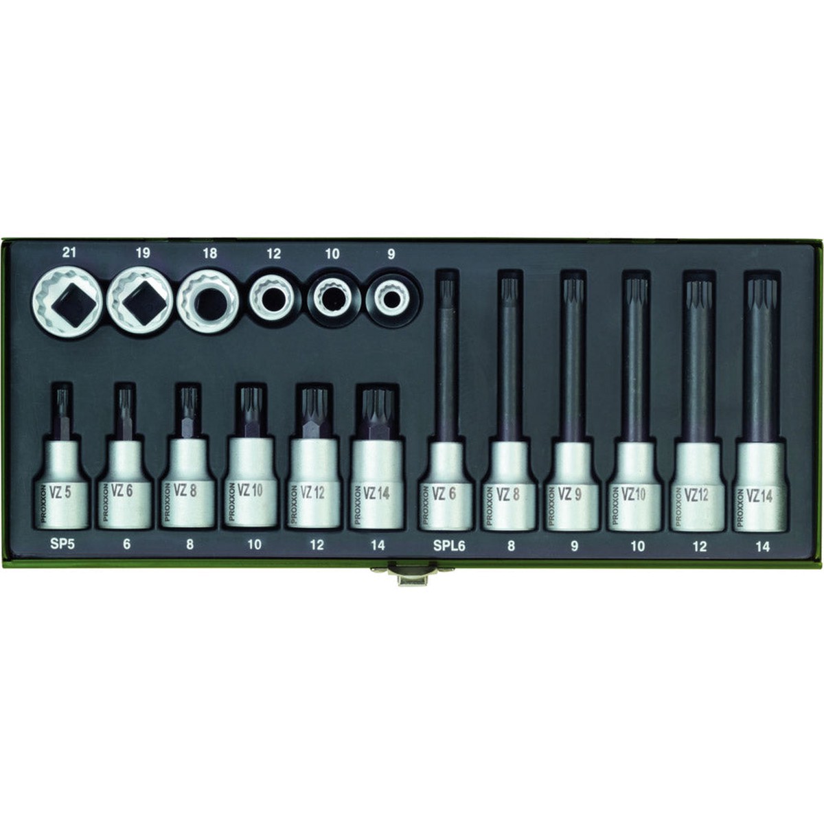 Socket wrench set for multi-tooth screws XZN