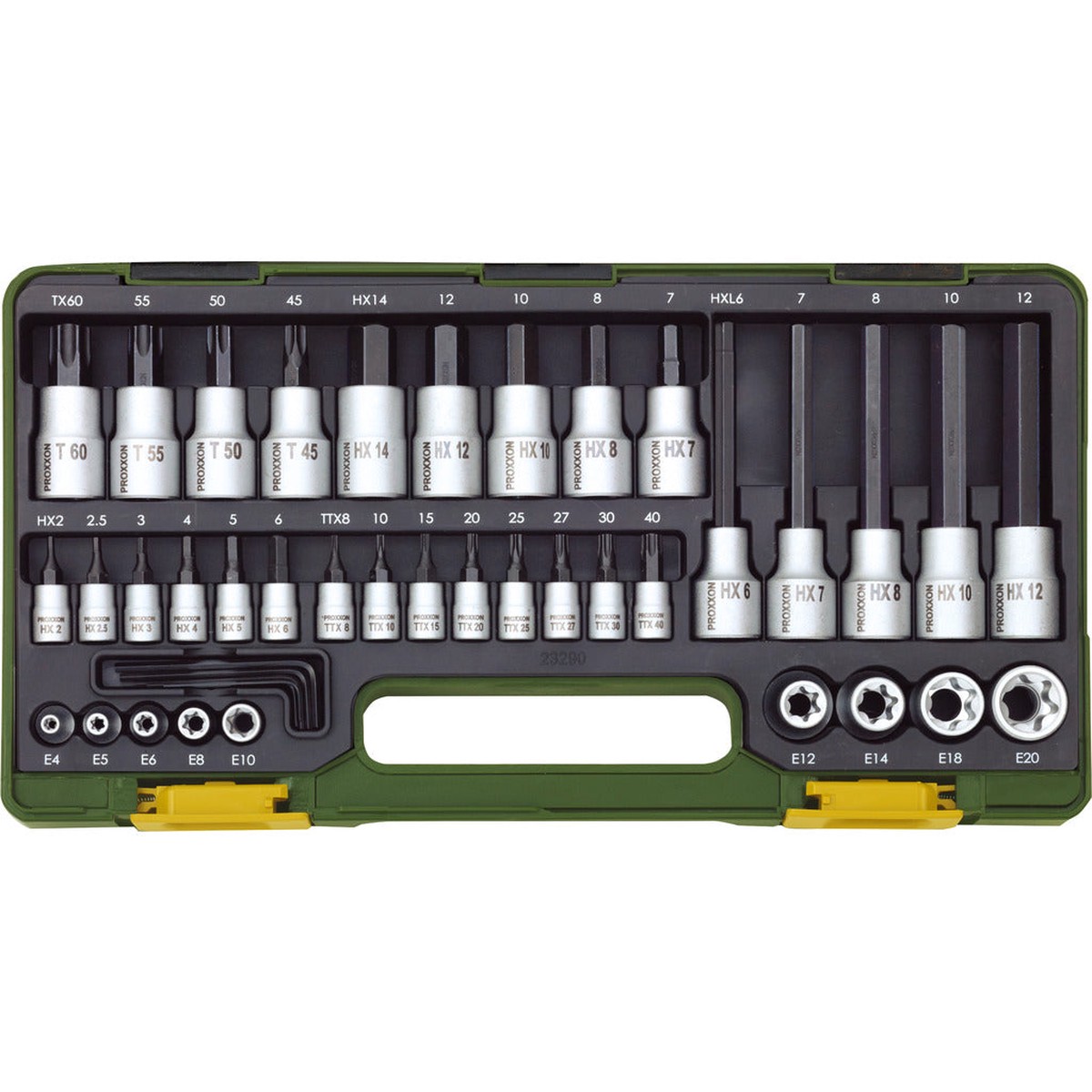 Socket wrench set for Torx and hexagon socket screws