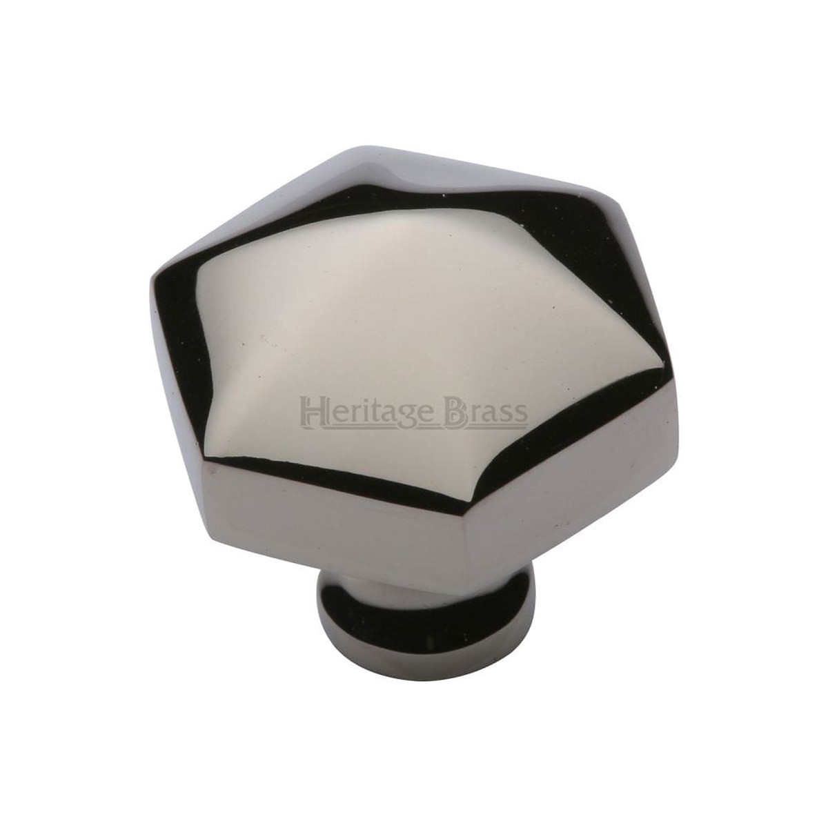 Heritage Brass Cabinet Knob Classic Hexagon Design 32mm Polished Nickel Finish