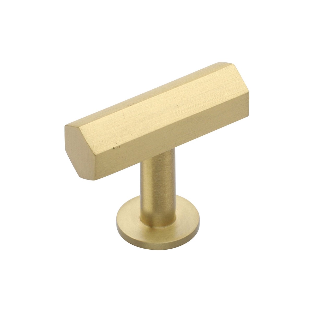 Heritage Brass Cabinet T-Pull Knob Hexagon T-Bar Design with Rose 41mm Satin Brass Finish