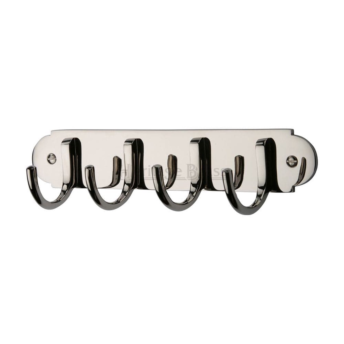 Heritage Brass Coat Hooks on Plate 226mm Polished Nickel Finish