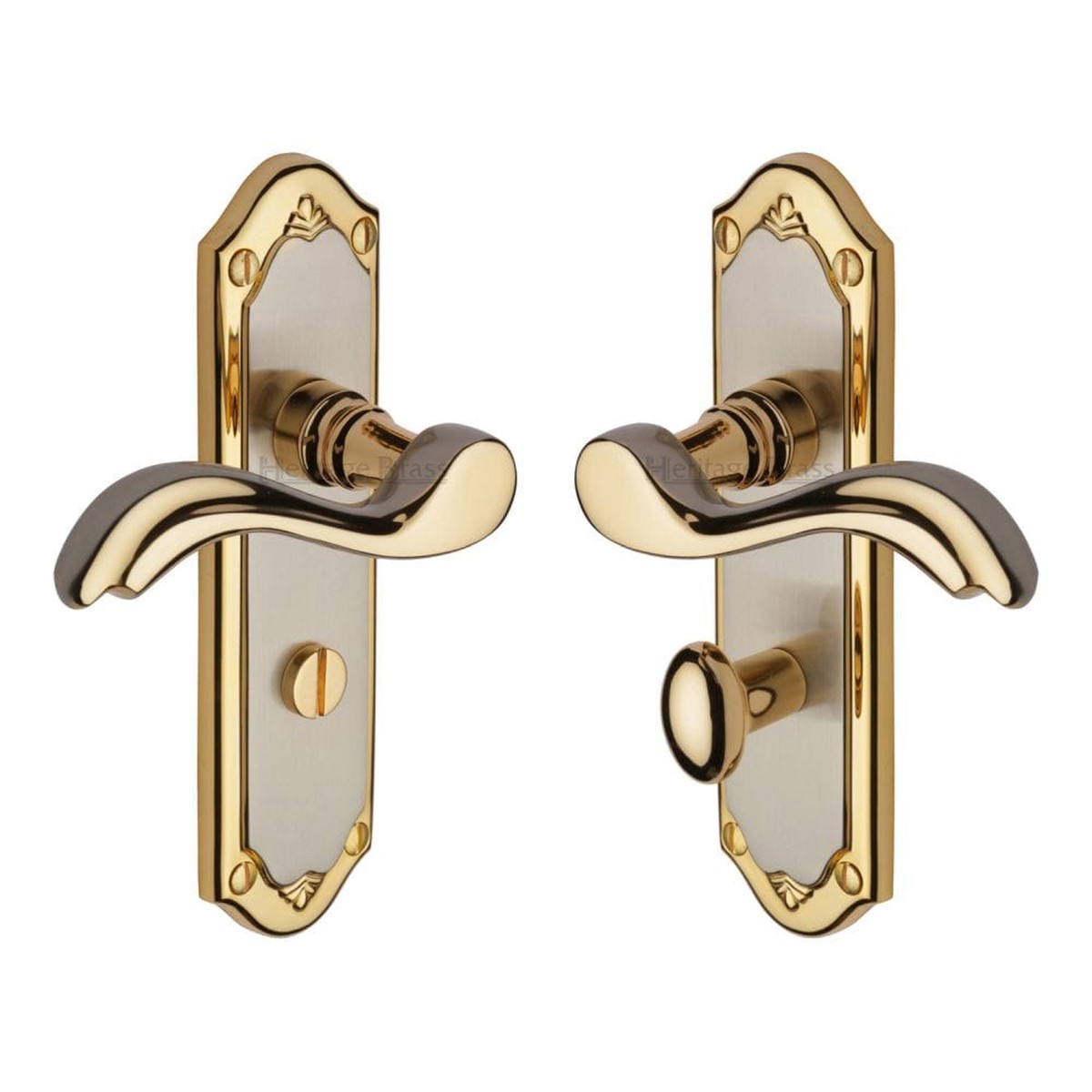 Heritage Brass Door Handle for Bathroom Lisboa Design Jupiter Finish