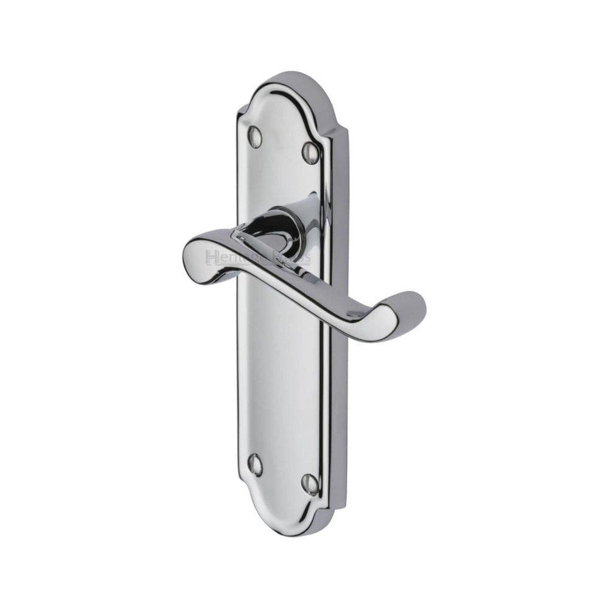 Heritage Brass Door Handle Lever Latch Meridian Design Polished Chrome Finish