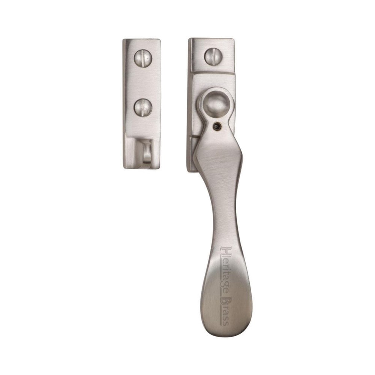 Heritage Brass Lockable Wedge Pattern Casement Fastener Satin Nickel Finish