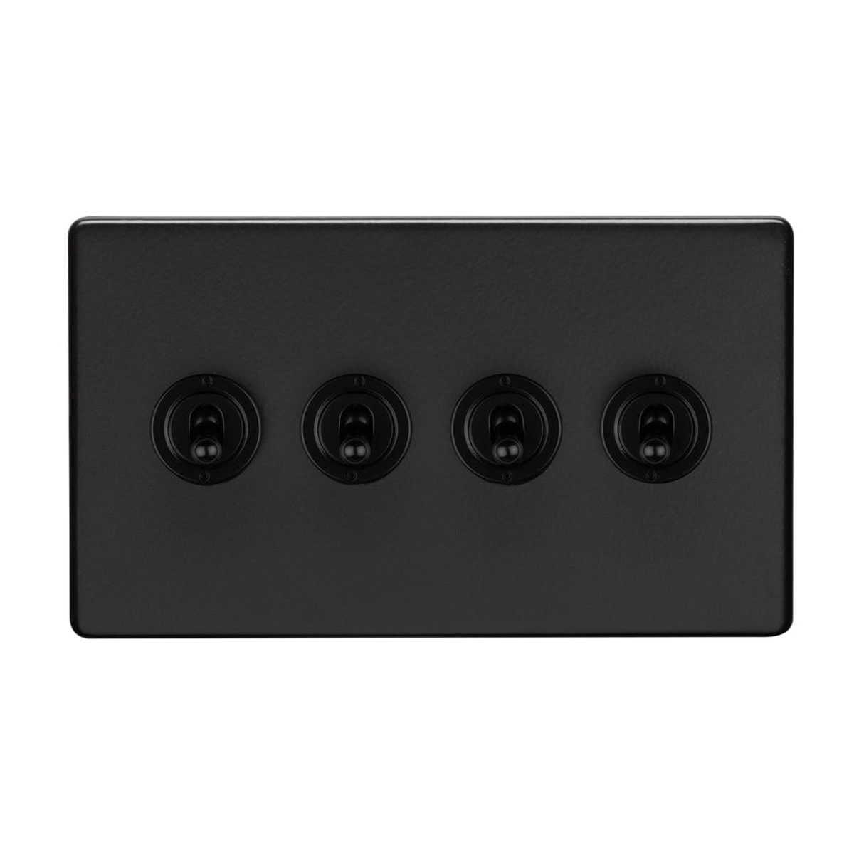 Eurolite - 4 Gang 10Amp 2Way Toggle Switch Matt Black