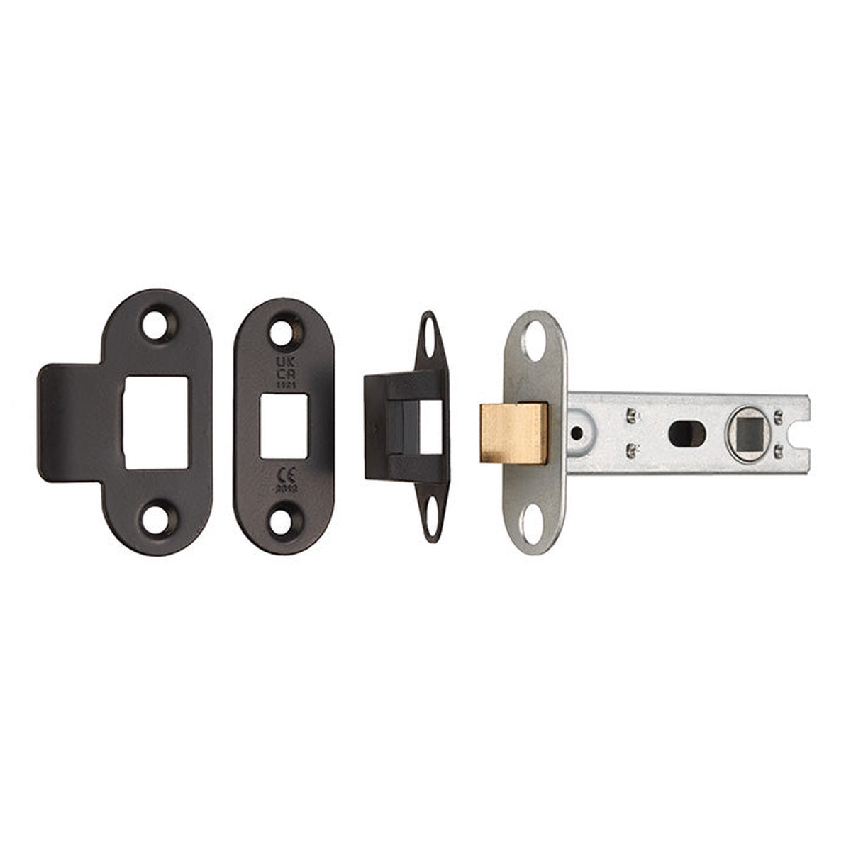 Eurospec - 76mm Ce B/T Tubular Mortice Latch Radius - Matt Black