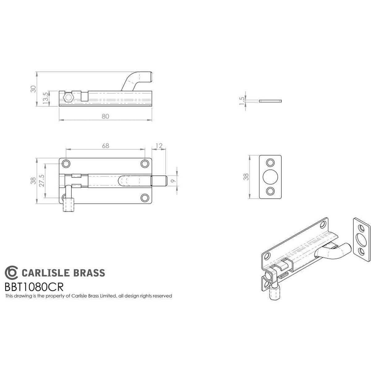 New Arrival Eurospec - Cranked Barrel Bolt - Bright Stainless Steel