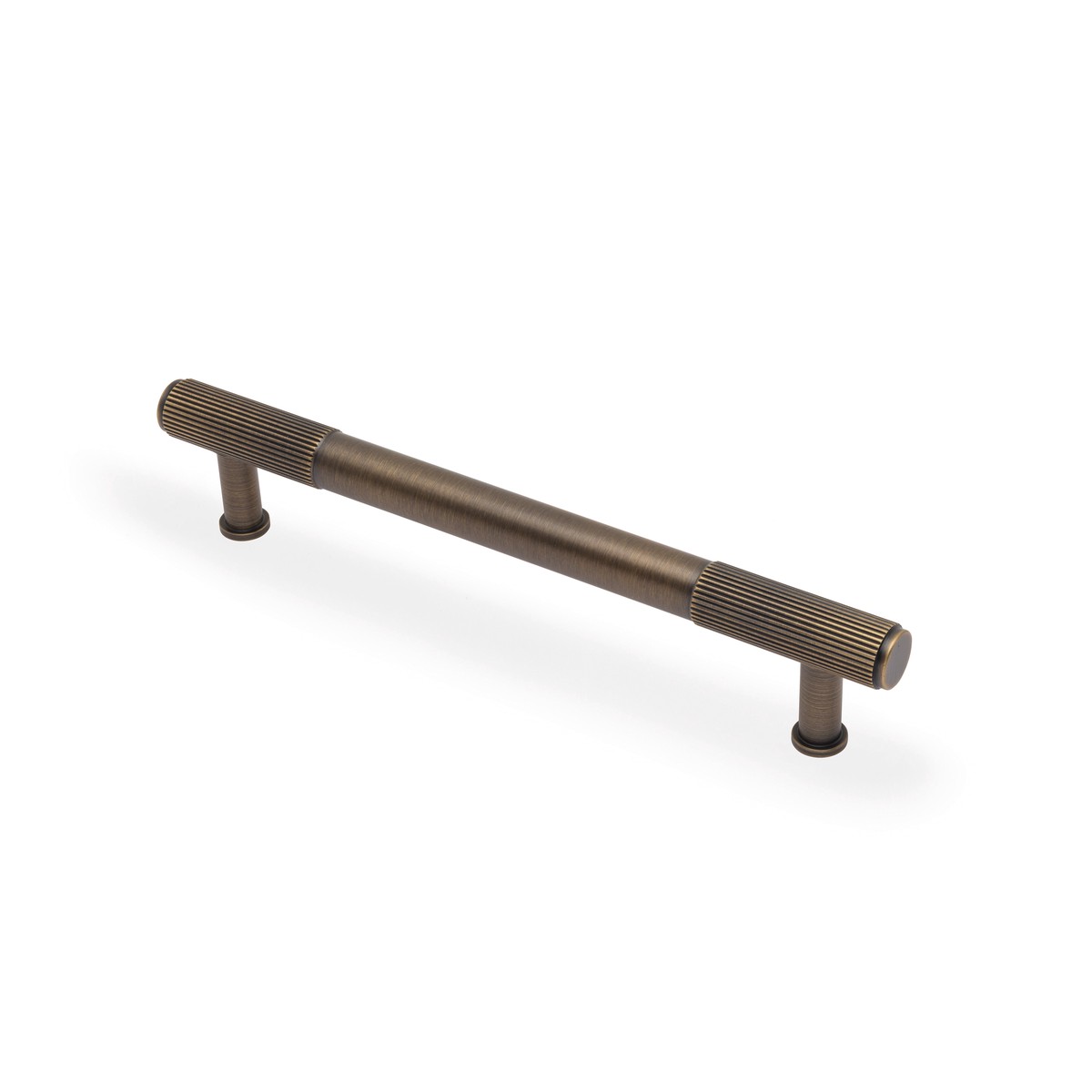 Alexander & Wilks - Washington Reeded End Cabinet Pull-Antique Brass-160mm