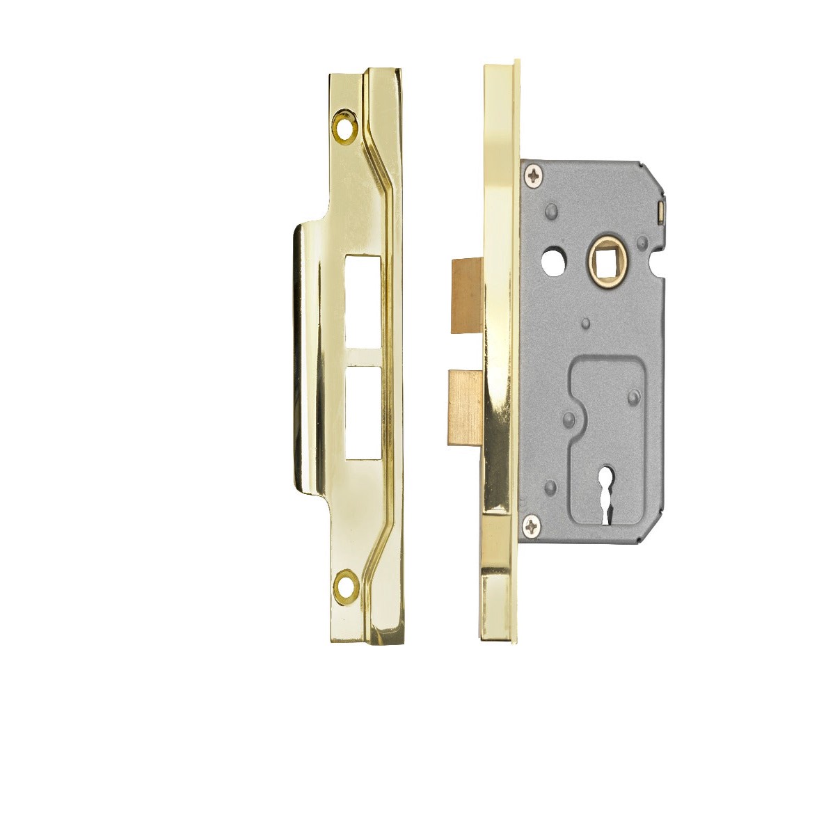 Eurospec - Contract 2 Lever Sashlock Rebated 64mm - Electro Brassed