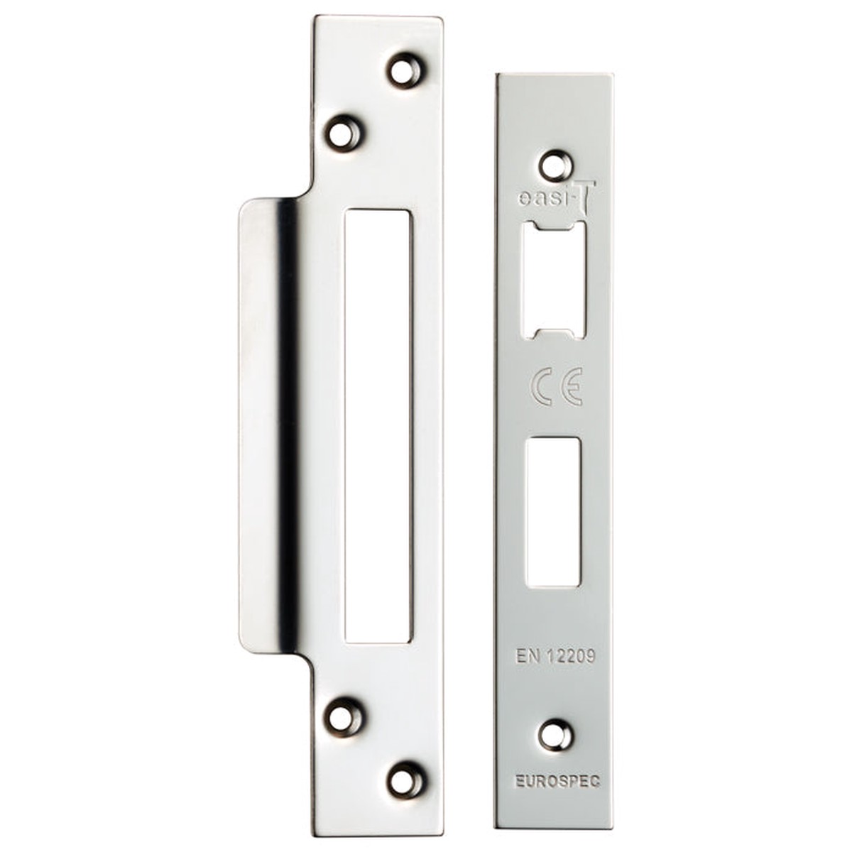 Eurospec - Easi - T Forend Strike and Fixing Pack-Bright Stainless Steel-Square