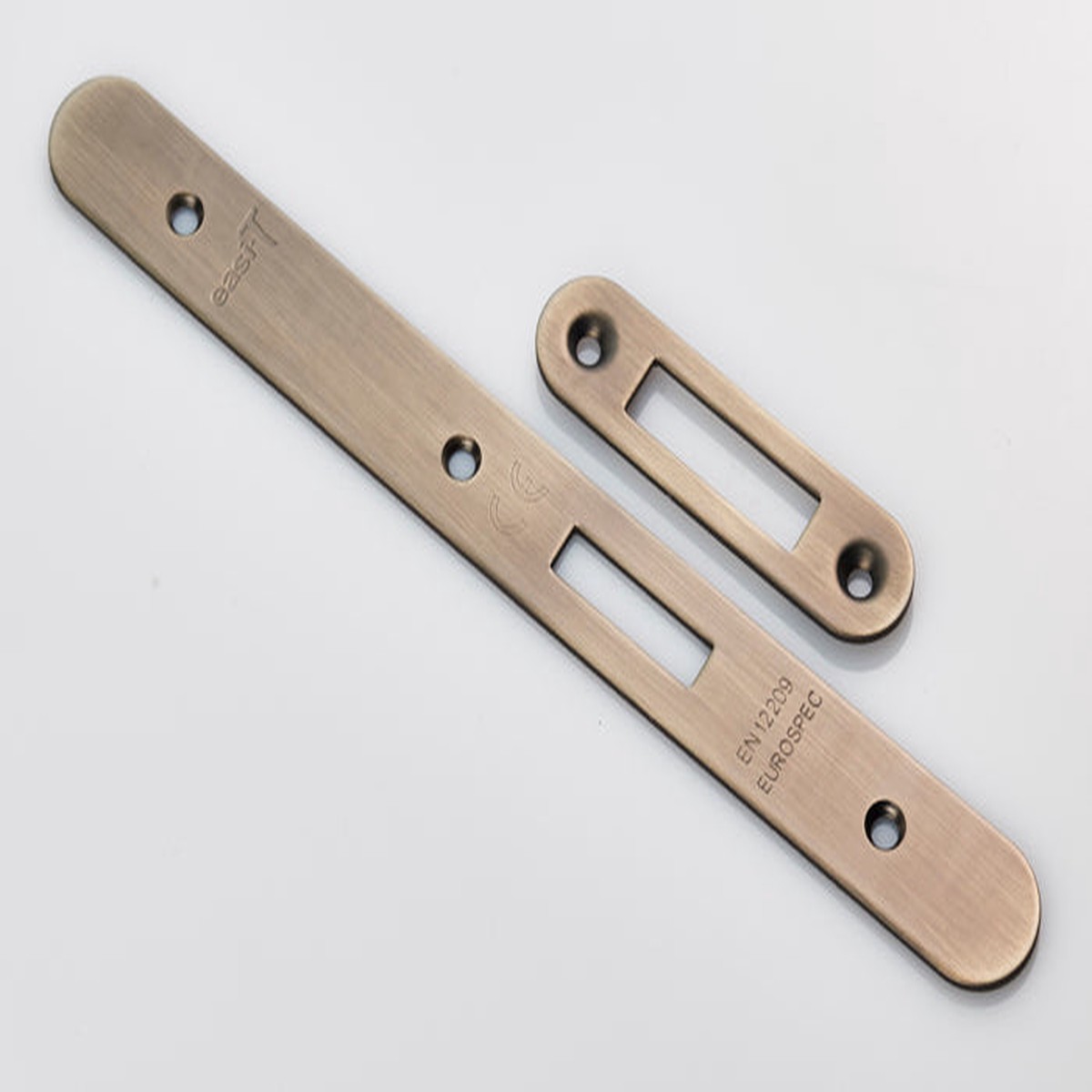 Eurospec - Forend Strike and Fixing Pack to suit Din Euro Deadlock (Security) Radius - Antique Brass