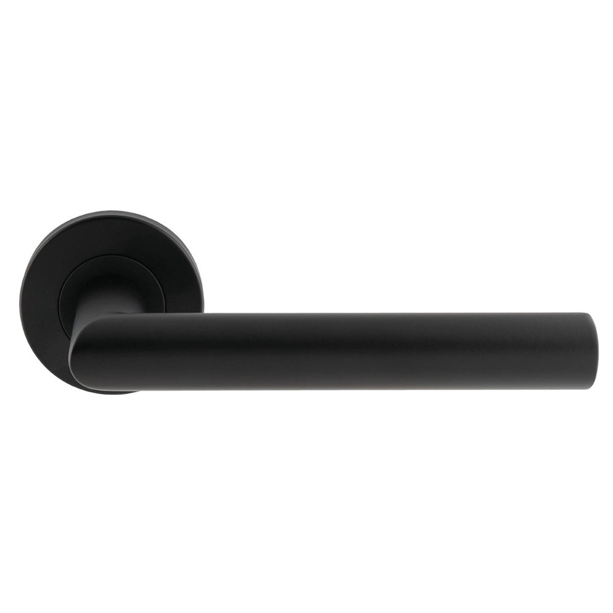 Eurospec - Mitred Round Bar Lever on Sprung Rose - Matt Black