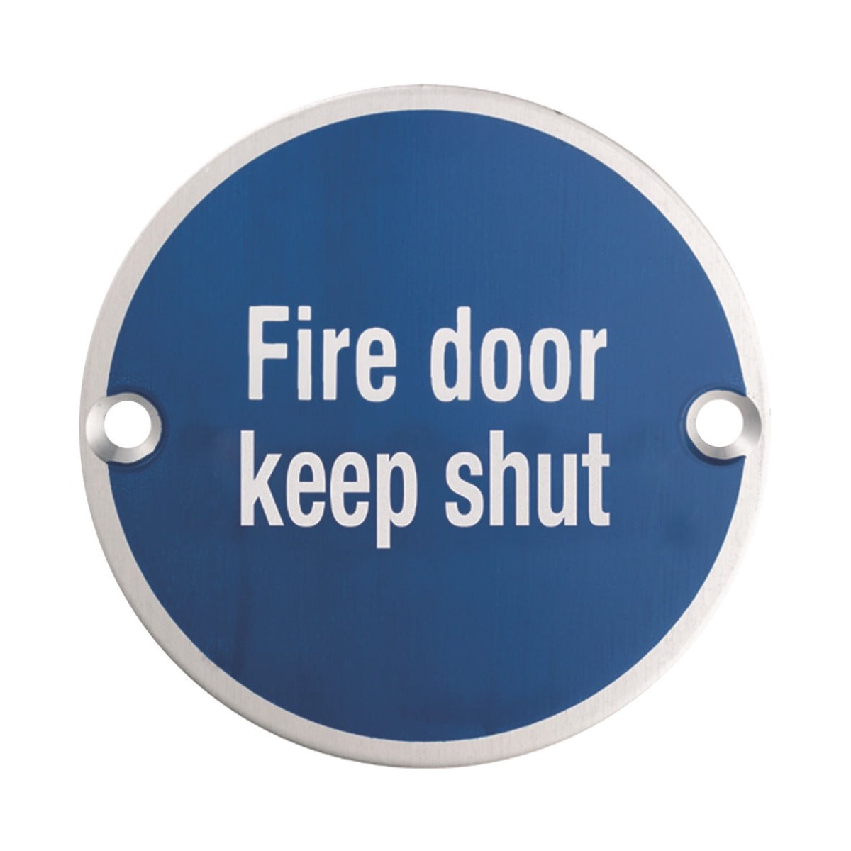 Eurospec - Signage Fire Door - Keep Shut - Satin Stainless Steel