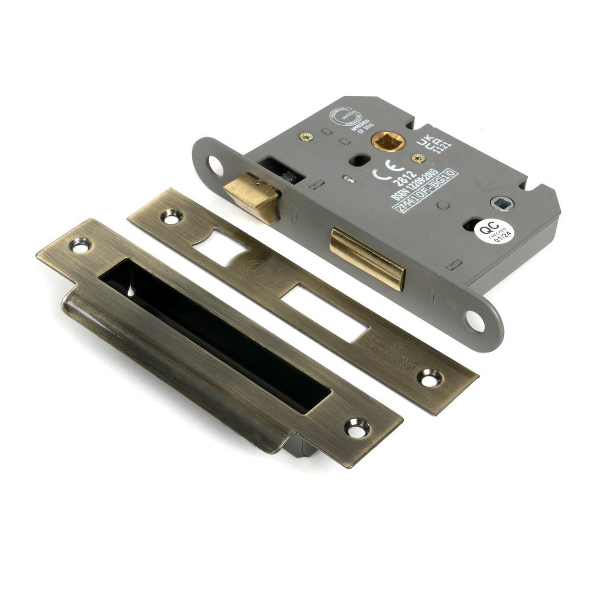 From The Anvil - Aged Brass 3" Heavy Duty Bathroom Mortice Lock