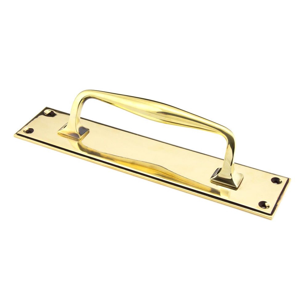 From The Anvil - Aged Brass 300mm Art Deco Pull Handle on Backplate