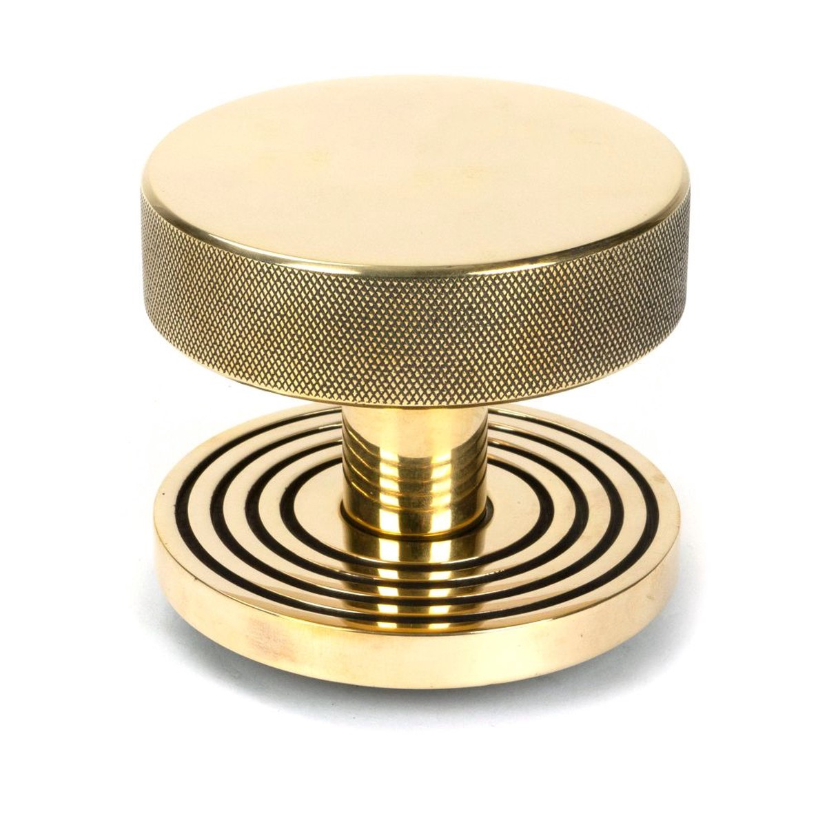 From The Anvil - Aged Brass Brompton Centre Door Knob (Beehive)