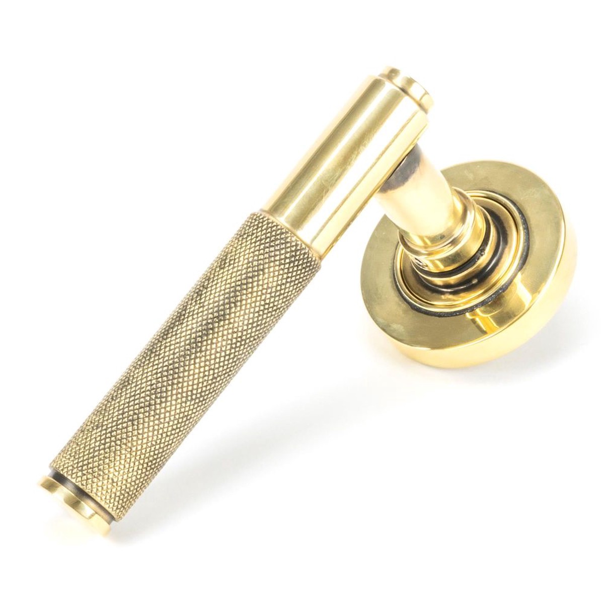 From The Anvil - Aged Brass Brompton Lever on Rose Set (Plain) - Unsprung