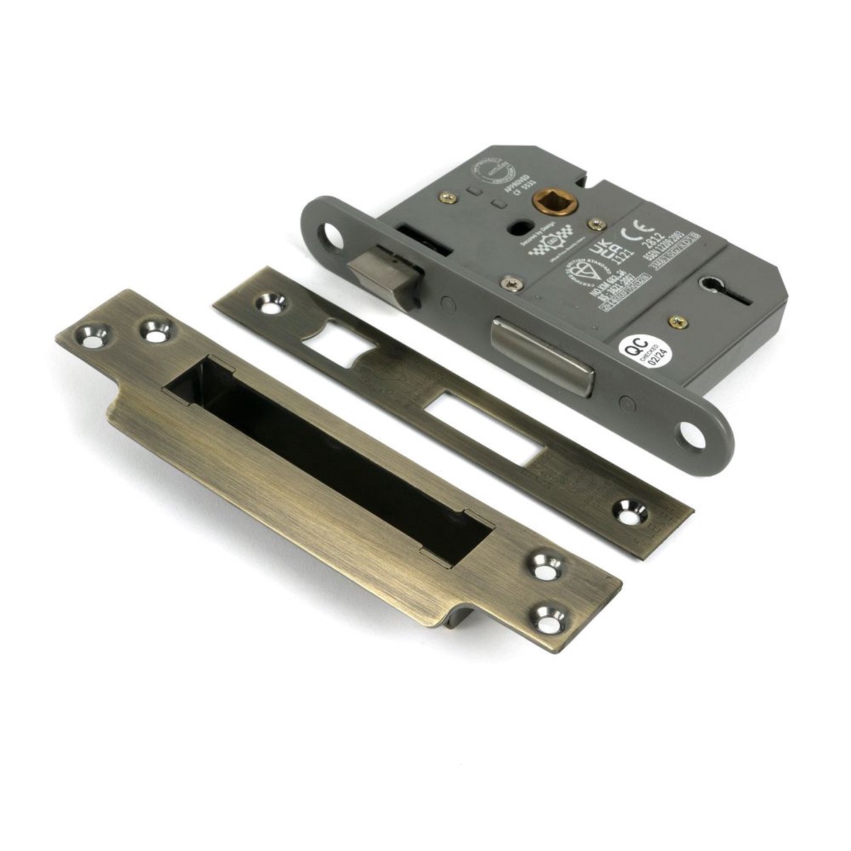 From The Anvil - Aged Brass 3" 5 Lever BS Sash Lock KA