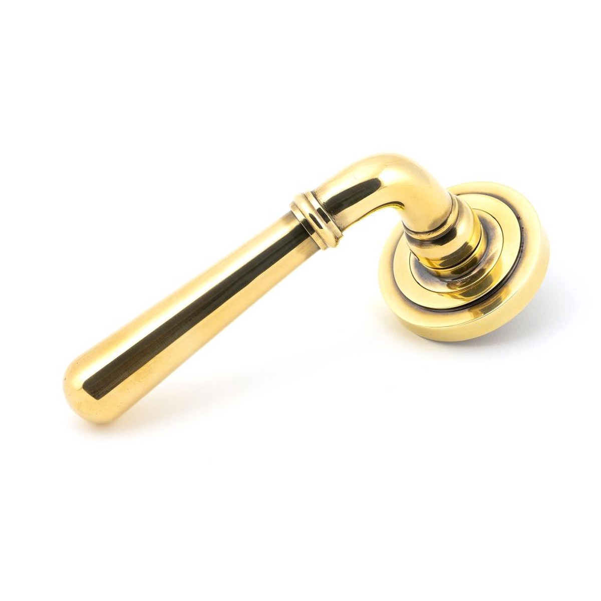 From The Anvil - Aged Brass Newbury Lever on Rose Set (Art Deco)