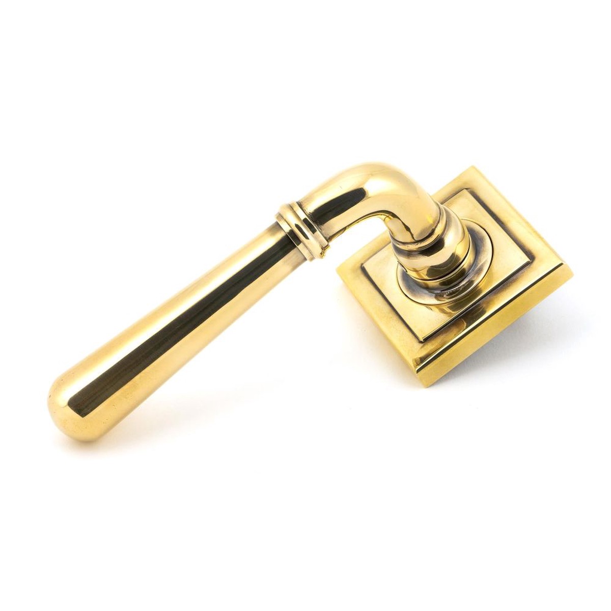 From The Anvil - Aged Brass Newbury Lever on Rose Set (Square) - Unsprung