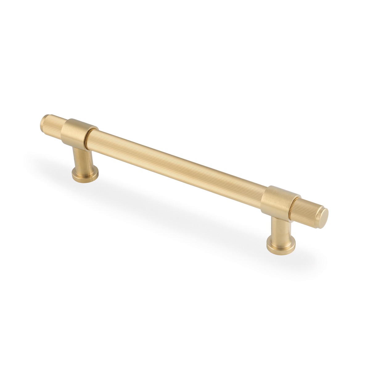 Alexander & Wilks Kingston Reeded Pull Handle-Satin Brass PVD-160mm c/c