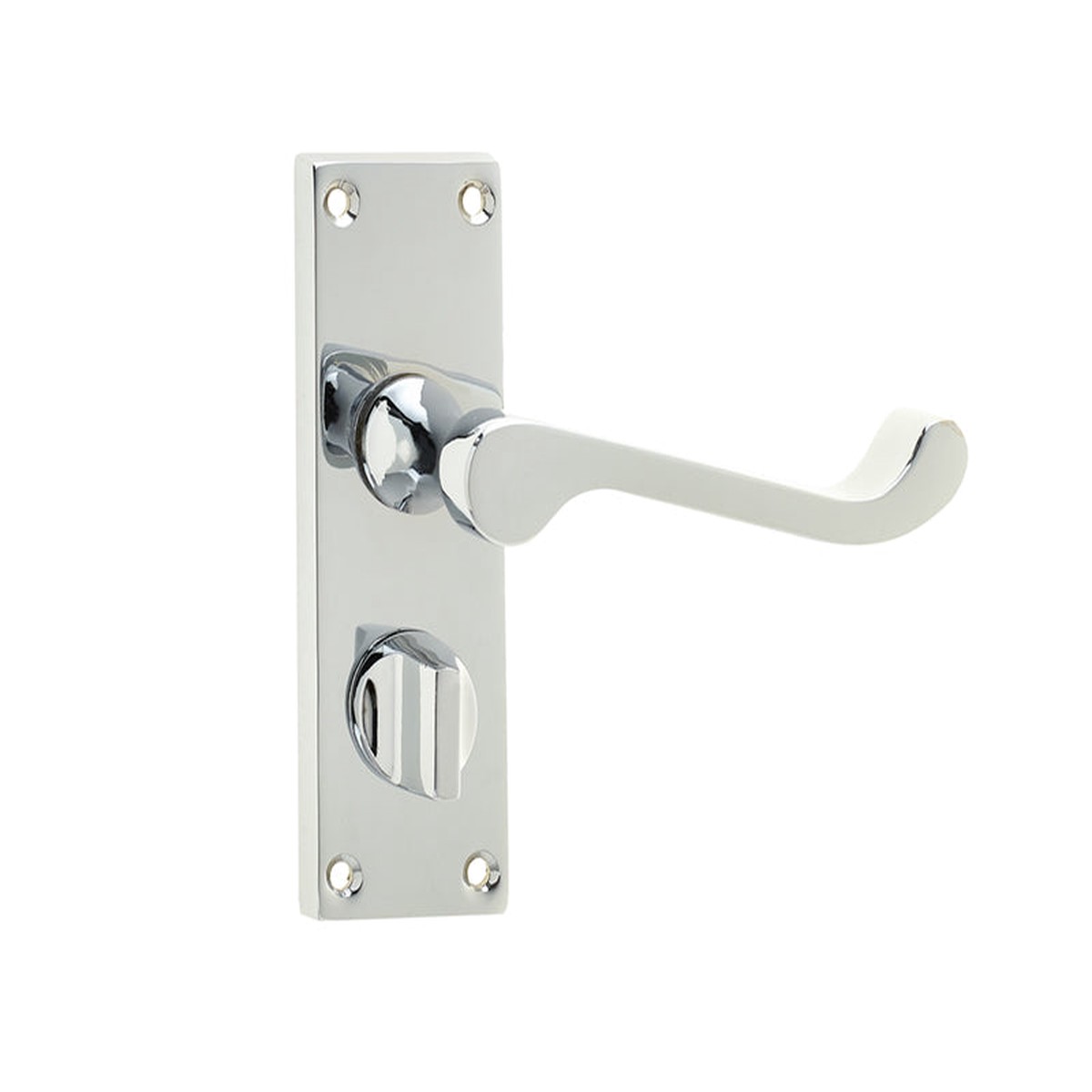 Frelan - Victorian Scroll Door Handle on Privacy Plate Polished Chrome