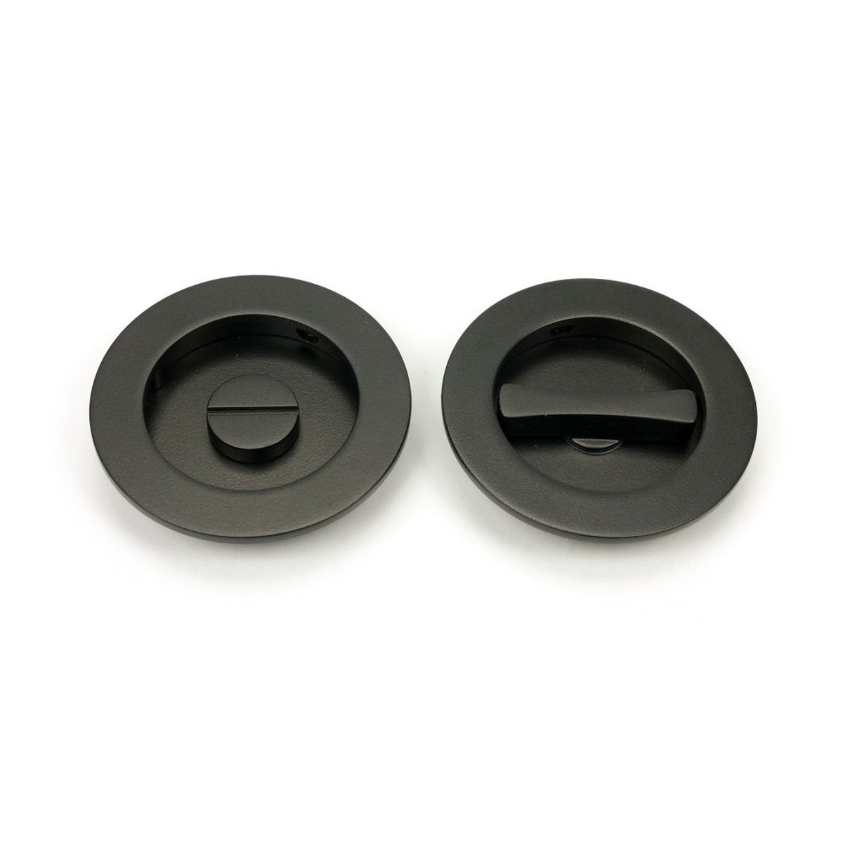 From The Anvil - Aged Bronze 75mm Plain Round Pull - Privacy Set