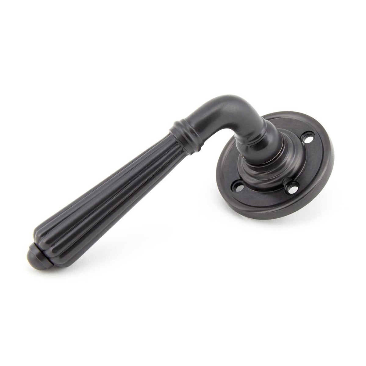 From The Anvil - Aged Bronze Hinton Lever on Rose Set
