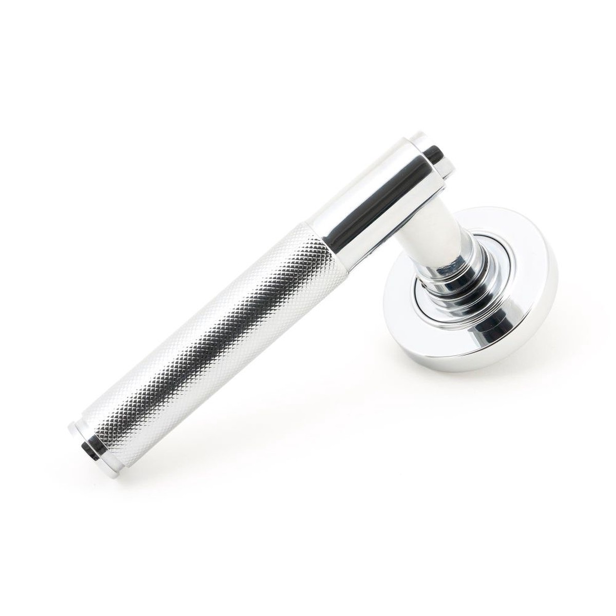 From The Anvil - Polished Chrome Brompton Lever on Rose Set (Plain)