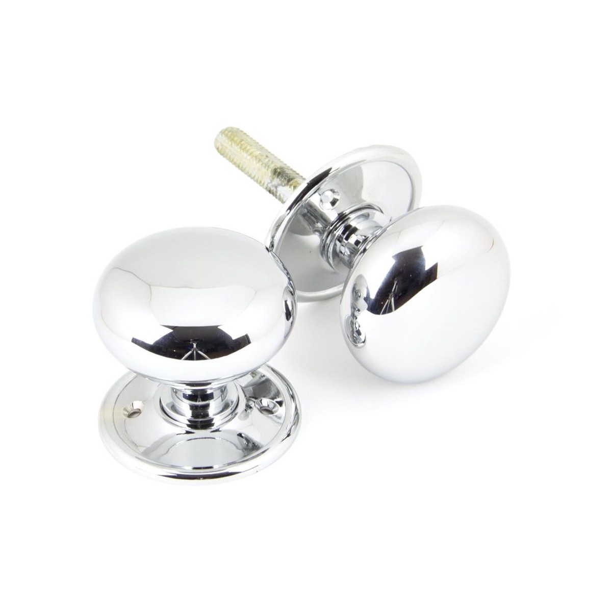 From The Anvil - Polished Chrome Mushroom Mortice/Rim Knob Set