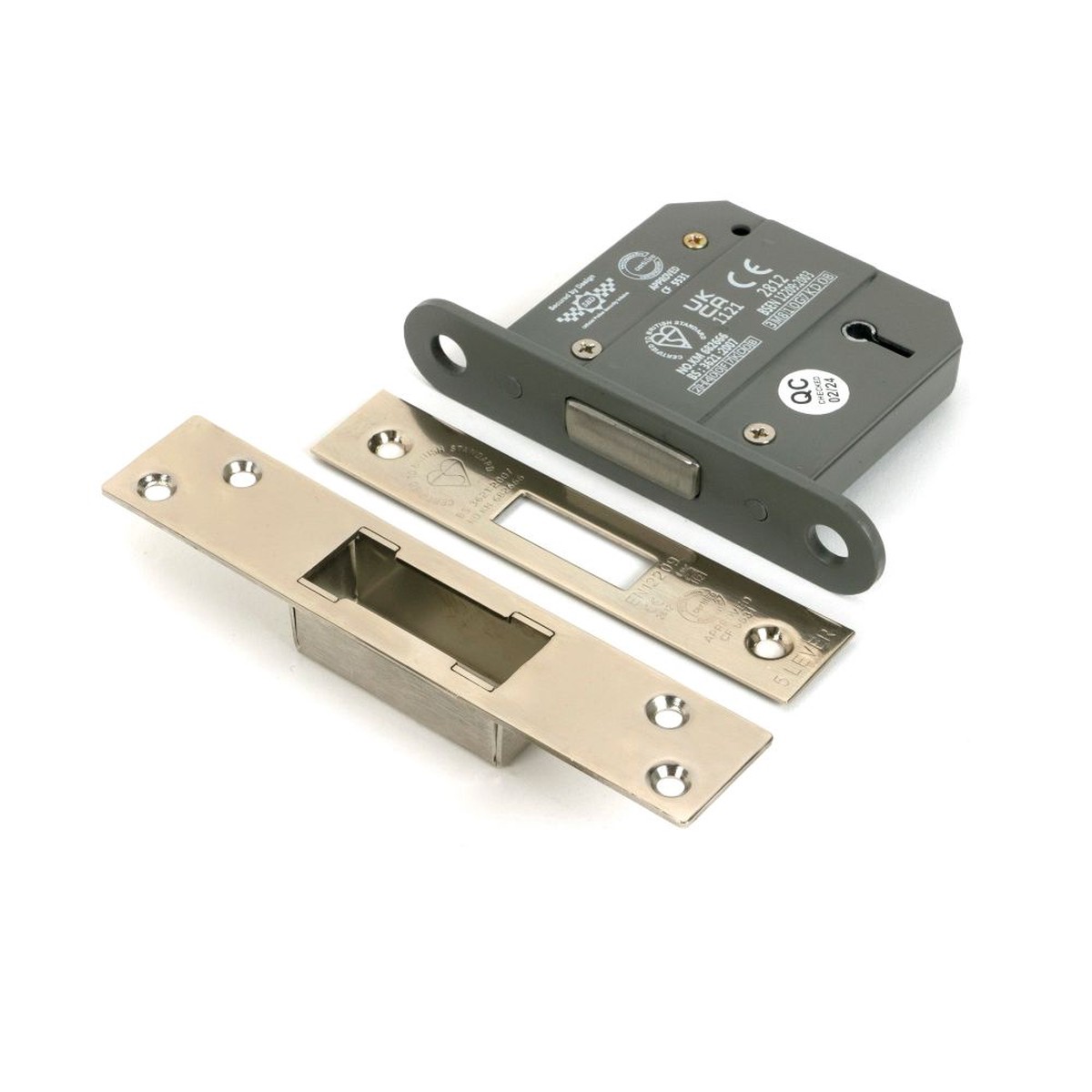 From The Anvil - Polished Nickel 3" 5 Lever BS Dead Lock KA