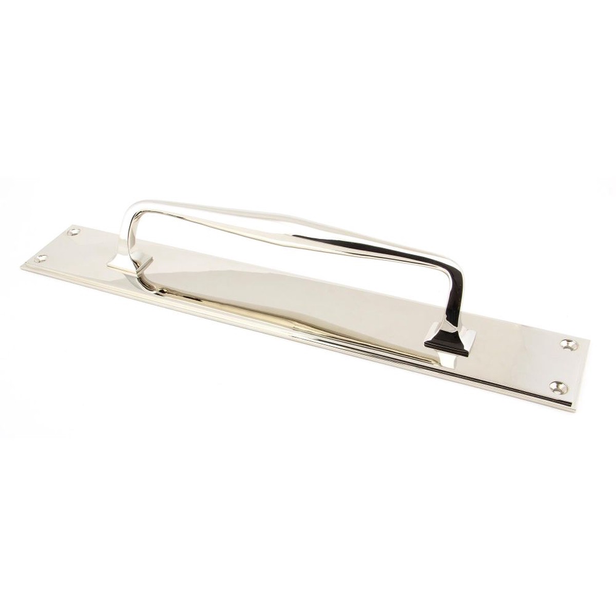 From The Anvil - Polished Nickel 425mm Art Deco Pull Handle on Backplate