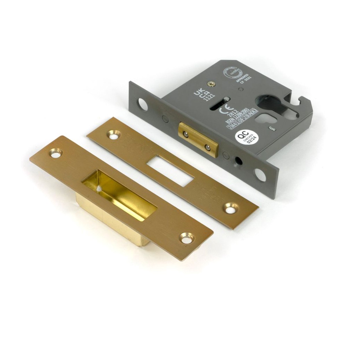 From The Anvil - Satin Brass 3" Euro Profile Dead Lock