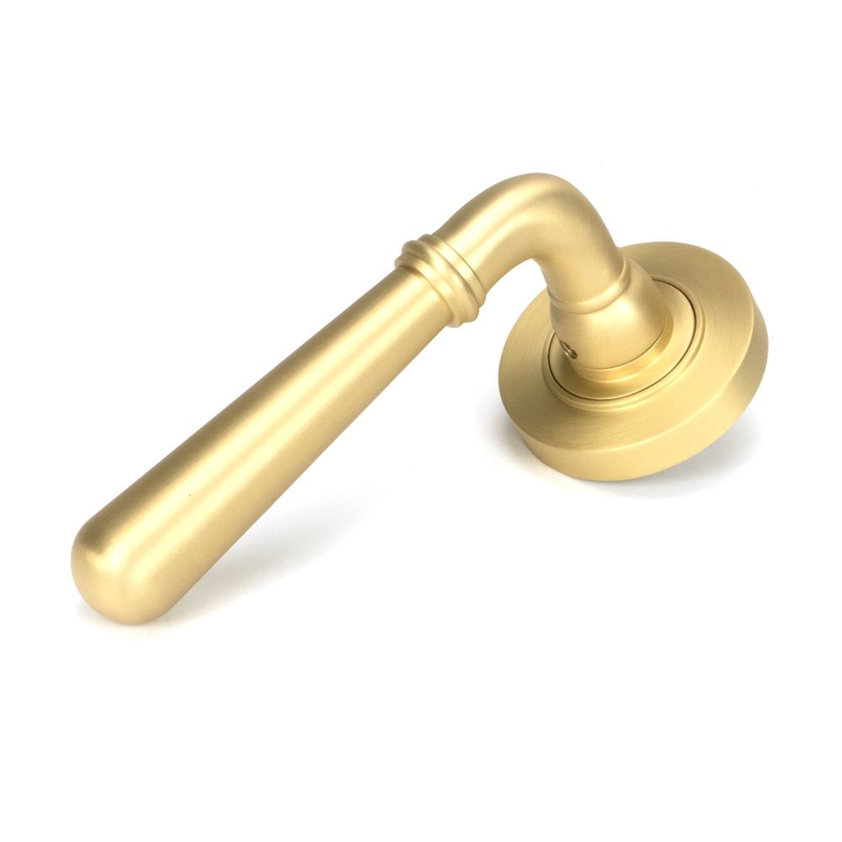 From The Anvil - Satin Brass Newbury Lever on Rose Set (Plain) - Unsprung