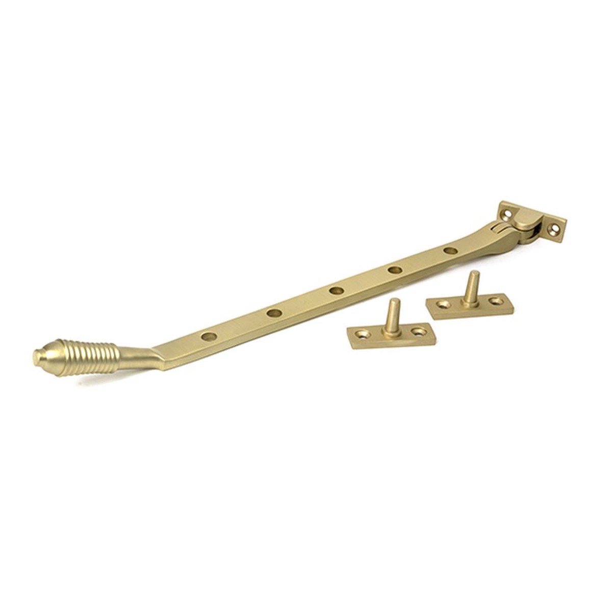 From The Anvil - Satin Brass 12" Reeded Stay