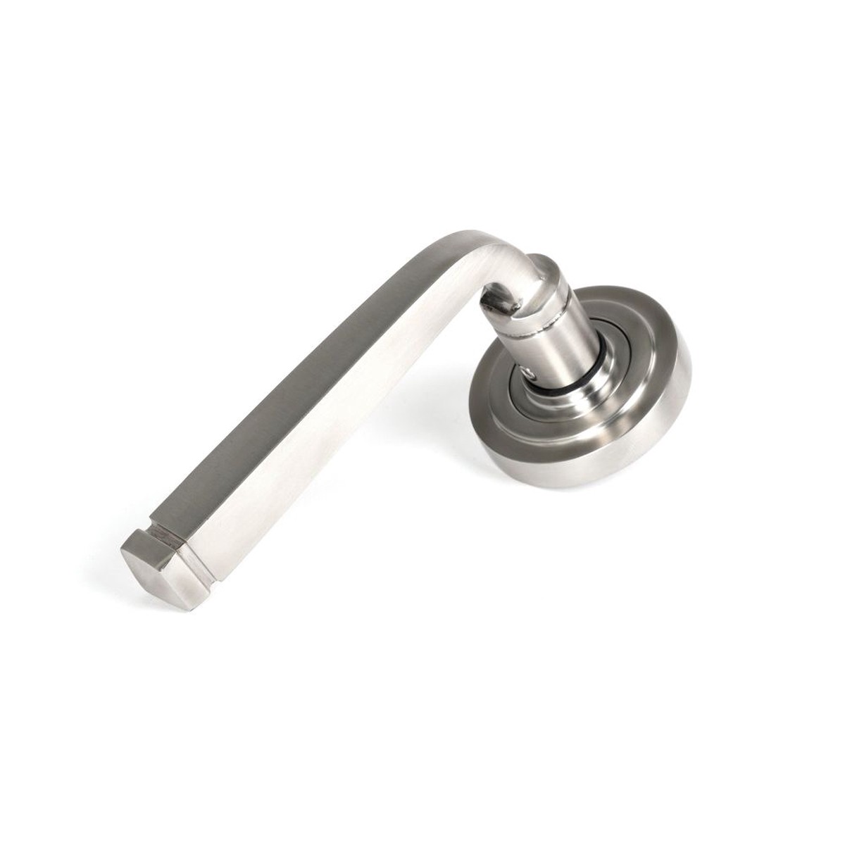 From The Anvil - Satin Marine SS (316) Avon Round Lever on Rose Set (Art Deco)