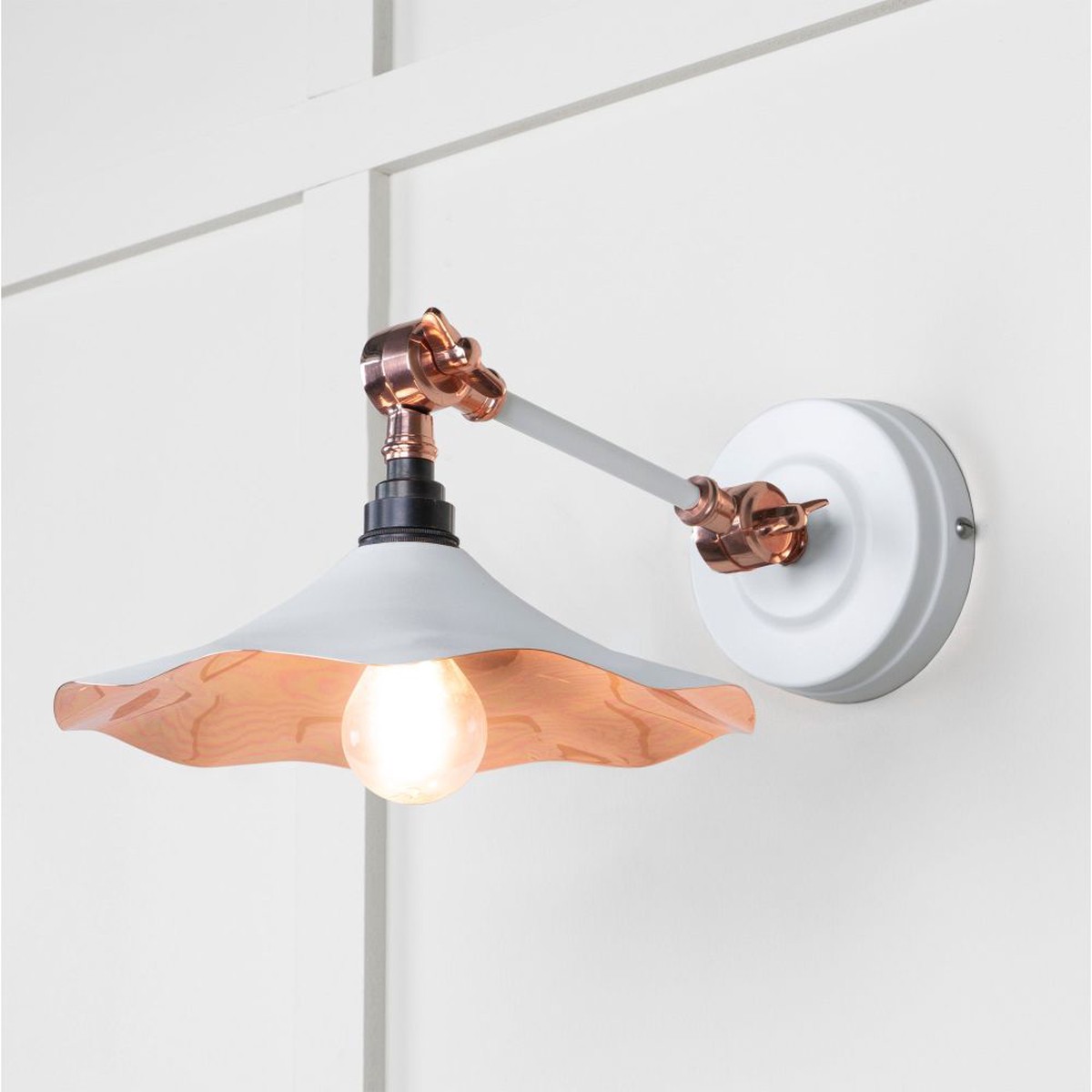 From The Anvil - Smooth Copper Flora Wall Light in Flock
