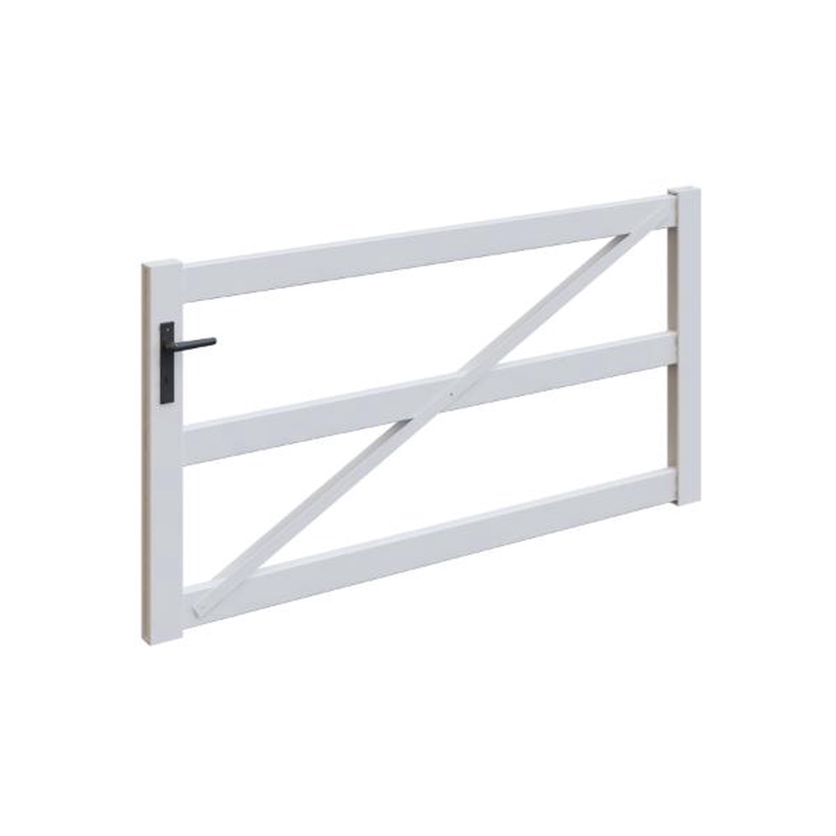 Satus Fence Post & Rail Single Aluminium Gate 1960mm X 1009mm Matt White