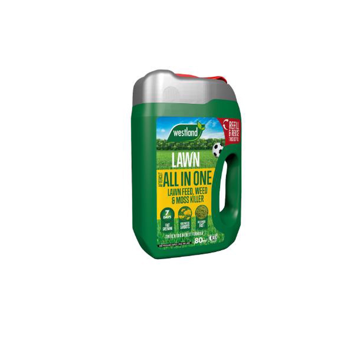 Westland Aftercut All In One Lawn Feed Weed Moss Killer Even-Flo Spreader 80m2